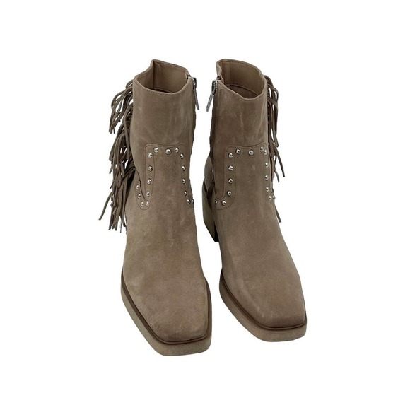 Sam Edelman Bernie Fringe Western Ankle Booties Tan Womens Size 7M NWOB - Picture 6 of 12
